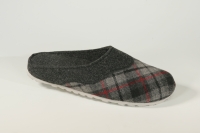 Wollfilzclogs anthrazit/karo mit wechselbarem Fu�bett