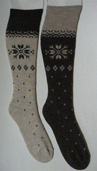 Winterkniestrumpf Schneestern mit Schafwolle