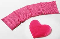 Saling Kirschkernkissen Streifen, pink/rosa, 18 x 70 cm