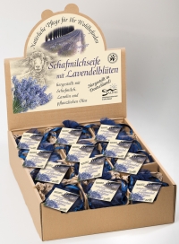 Saling Schafmilchseife Lavendelblüten 100 g  im blauen Organzasäckchen BDIH zertifiziert
