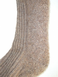 Weiche Alpakasocken mit Innenpl�schsohle - braunmeliert